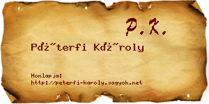 Péterfi Károly névjegykártya