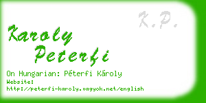 karoly peterfi business card