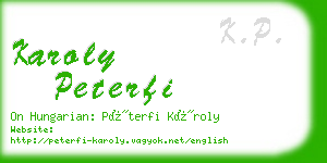 karoly peterfi business card